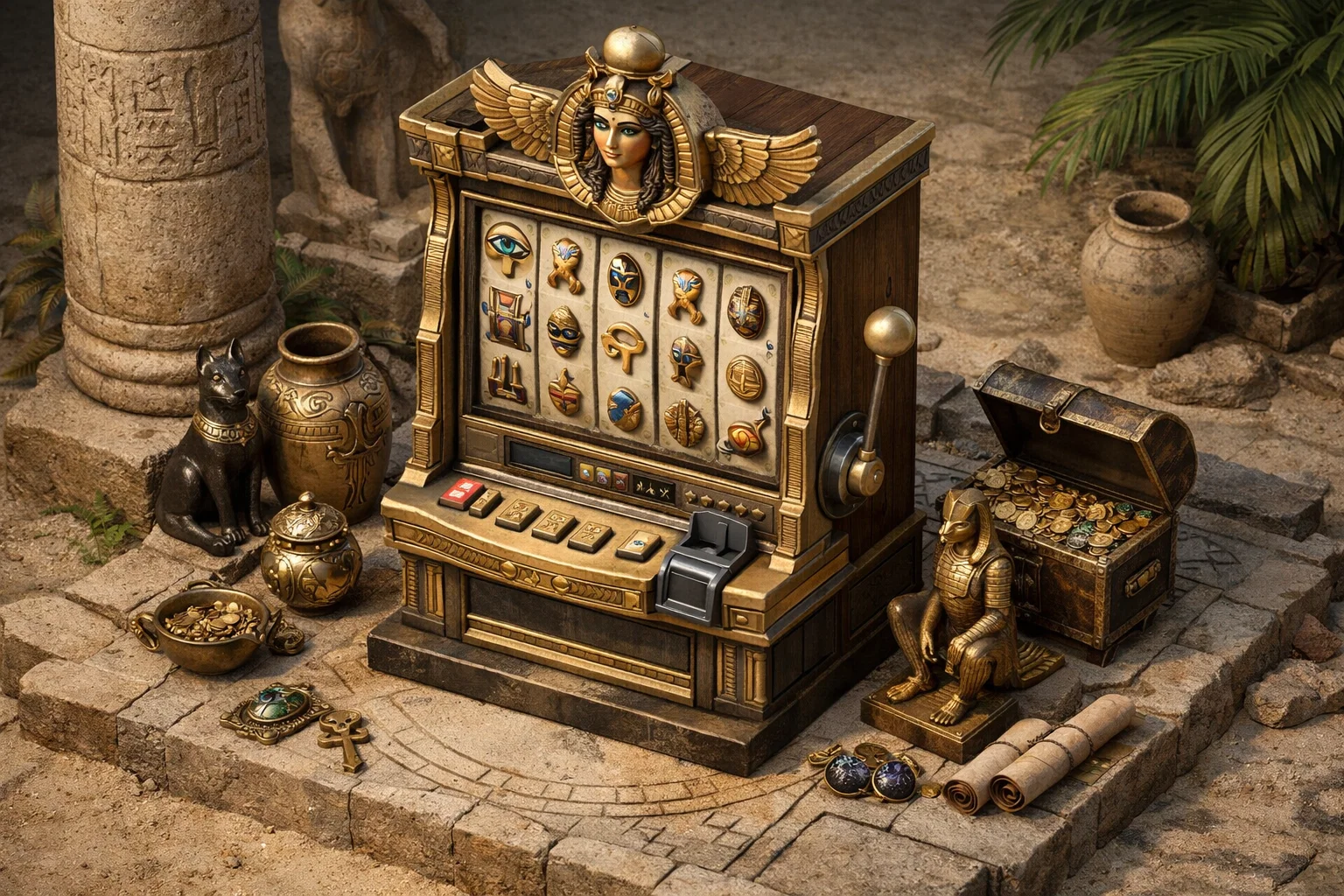 Cleopatra logo with ankh symbols